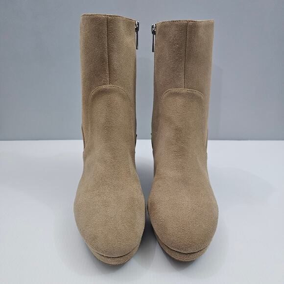 Donald Pliner Labell Ankle Boot Womens 9 Tan Suede Platform Heel Fall Fashion - Picture 5 of 15